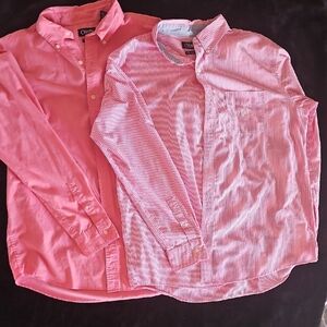 Chaps Pink and Striped Button-Up Shirts